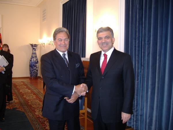 Foriegn Minister Winston Peters meets Turkish President Abdullah Gul